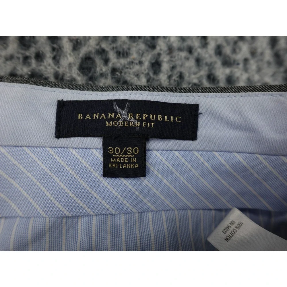 Banana Republic Dress Pants Mens 30/30 Grey Excellent Modern Fit Cotton Chinos
